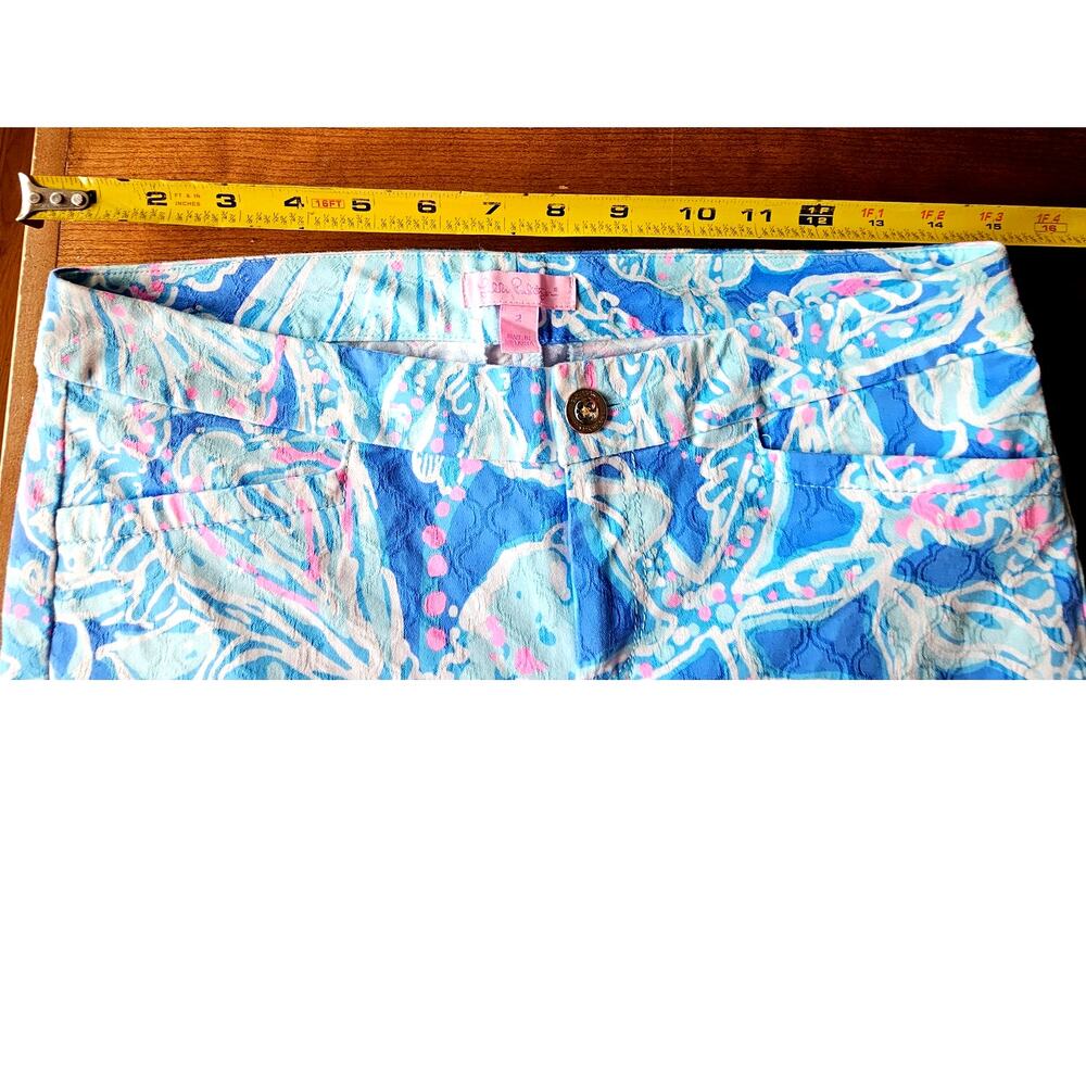 Lilly Pulitzer Pants, Textured Kelly Ankle Bay Blue Into The Deep Women's Size 2 - Picture 6 of 10